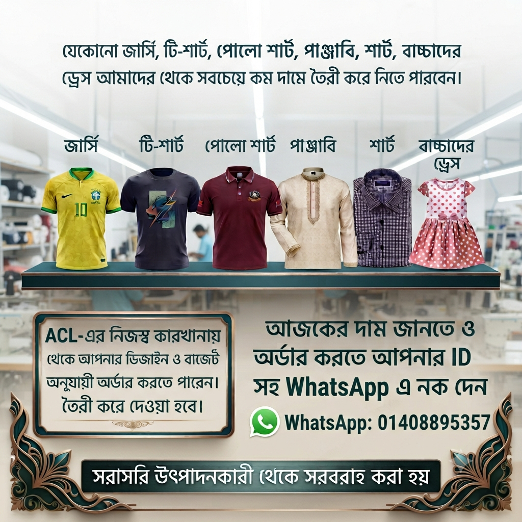 কাস্টম অর্ডার গার্মেন্টস পণ্য 