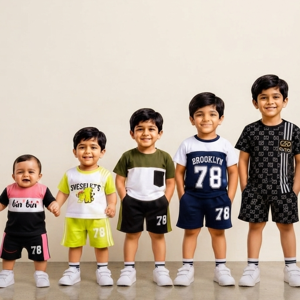 Kids Polo Set ৫ সেট প্যান্ট+টি-শার্ট 